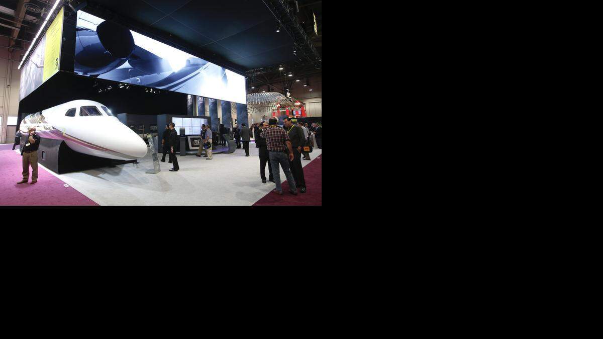 
A Citation Latitude mockup is shown at Cessna’s booth at the 2013 NBAA show. 
