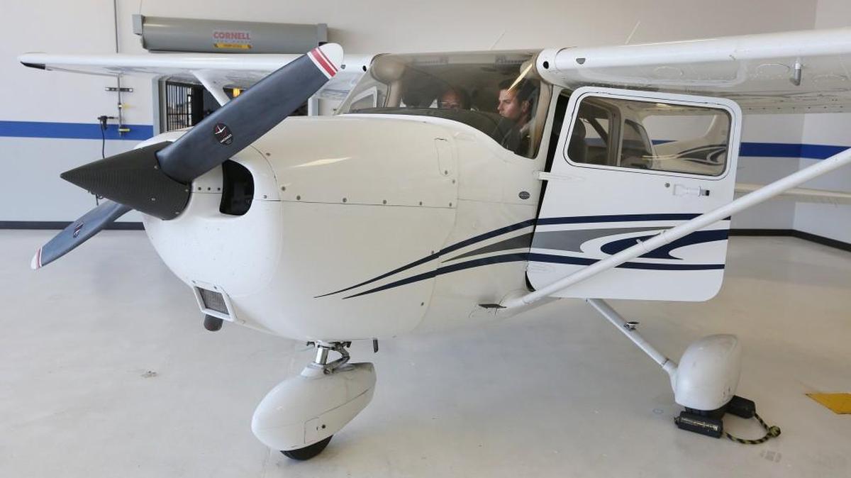 Universities selected for Cessna’s Top Hawk program receive use of a new, Cessna 172 Skyhawk painted in the schools’ colors and logos for a year. (Feb. 16, 2015)