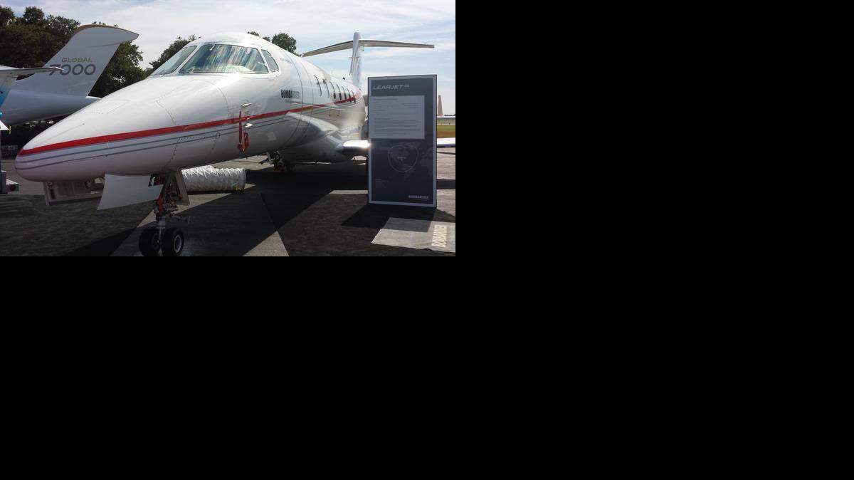 
Bombardier’s display at the Orlando Executive Airport showcases its line of business jets, including the Learjet 85, 70 and 75.
