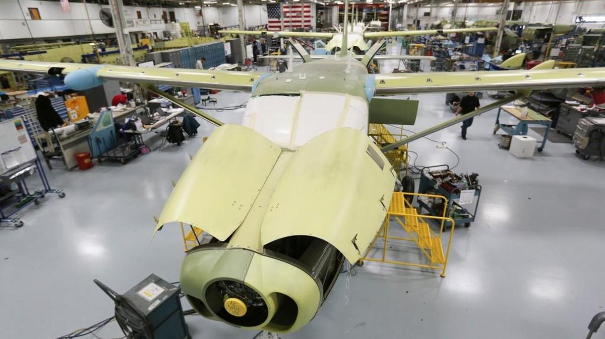 A Cessna Caravan single-engine turboprop on the production line in 2015 at Textron Aviation’s west campus in Wichita. The General Aviation Manufacturers Association’s third quarter 2017 shipments report said industry-wide deliveries of turboprop airplanes were down in the period.
