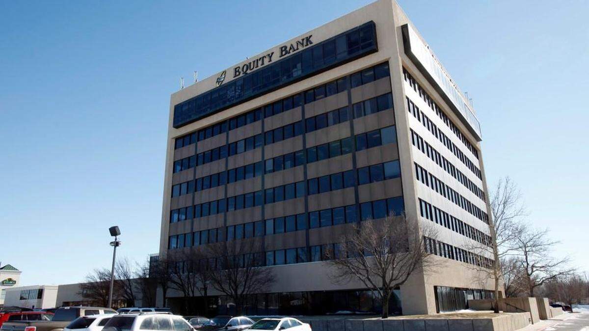 The Equity Bank building at Kellogg and Rock. (February 2, 2011)