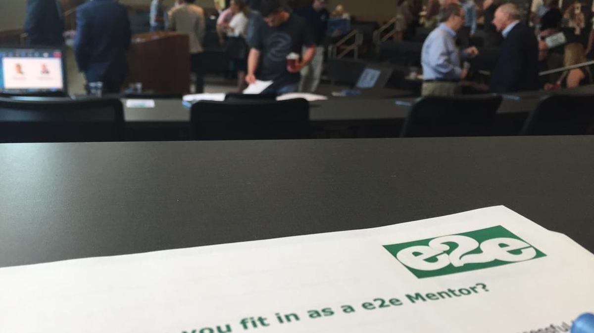 About 100 people showed up for a Wichita e2e Accelerator event Thursday at the Kansas Leadership Center in downtown Wichita.