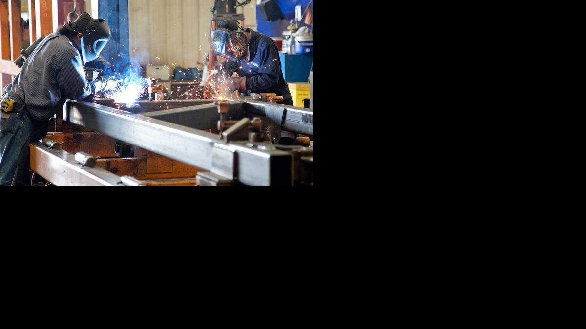 
Welders work at JR Custom Metal Products in 2012. A report from SpareFoot this week ranked Wichita as the ninth hardest-working city in the country, based in part on the hours that workers put in each week and the number of Wichita residents who hold down more than one job.
