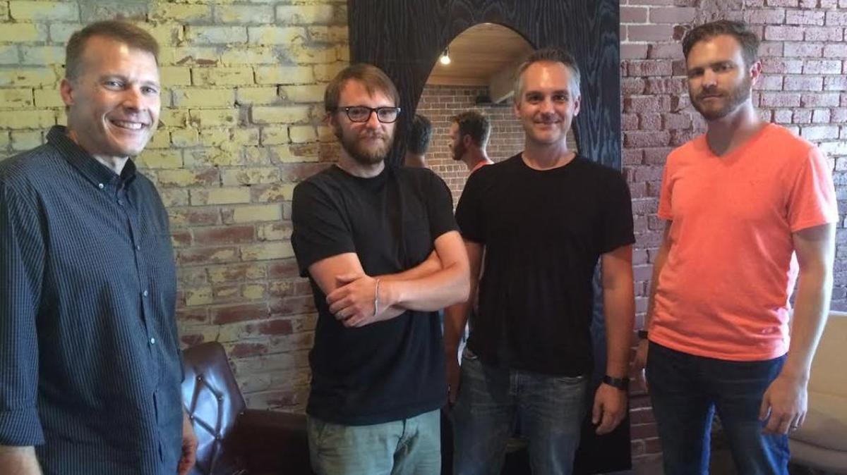 
Todd Schwartz (from left), Travis Krause, Heath Balderston and Eron Rawson of Intake Studios, which is moving to the former Social Manor space in Old Town.
