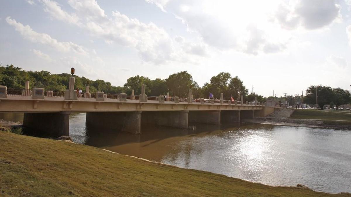 Minisa Bridge, 13th street west of Waco. Repairs to the driving surface and art components are needed, according to a city staff report.
