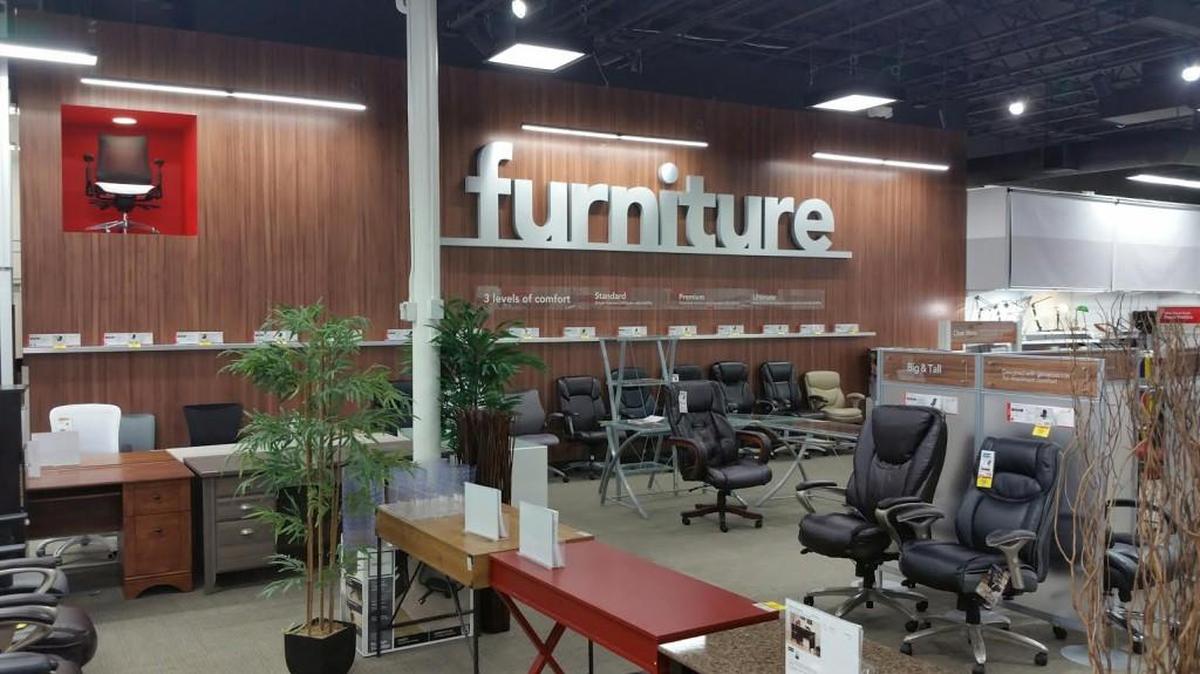 Office Depot has a new furniture area in its remodeled Rock Road store that features commercial-grade furniture.