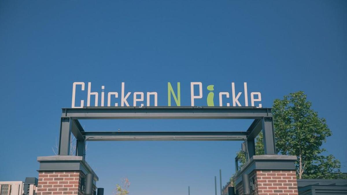Chicken N Pickle is a Kansas City concept that combines food and pickleball in an entertainment complex.