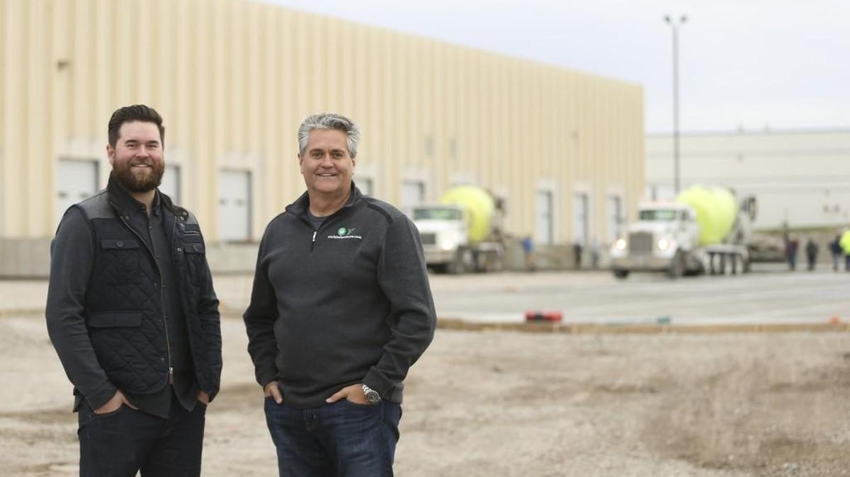 Wichita Furniture has a new 120,000-square-foot distribution center and administration building just north of K-96 and Webb Road. Owner Jay Storey, right, and his son, Jordan, who is director of marketing and e-commerce, are doubling their production capacity with the new space.