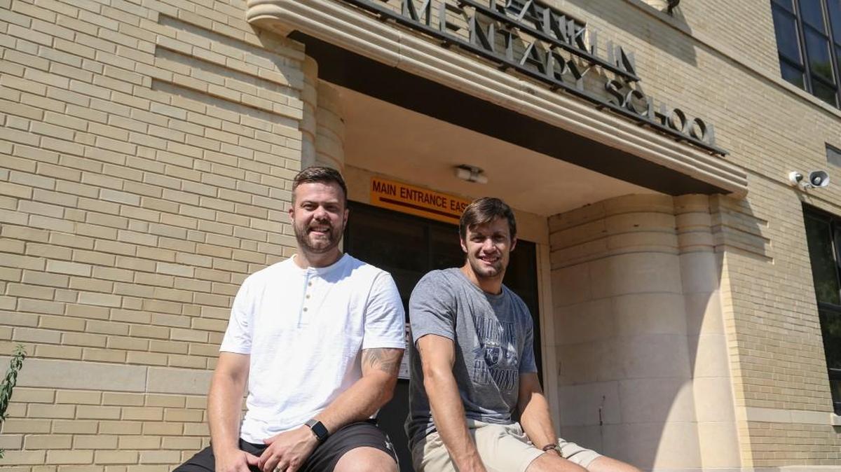 Travis, left, and Brady Roberts are starting District Church in Delano, which for now will be at Franklin Elementary School.