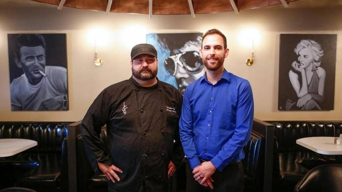 Candle Club general manager Judah Craig, right, and executive chef Jeremiah Harvey are working on new banquet space next to the private club.