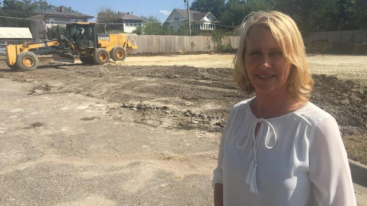 Timsah Group president Diana Farha stands at the Central and Vassar site where the company and Graycon Construction have started dirt work on a new 6,400-square-foot retail center.