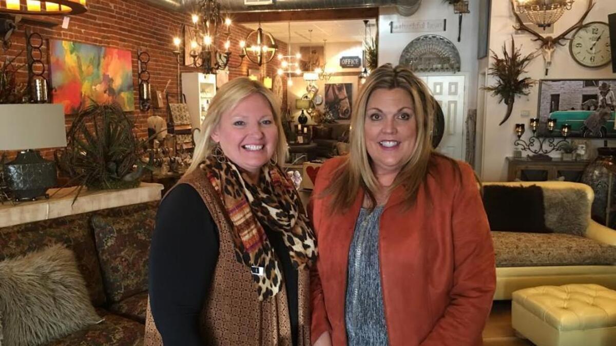 Cheris Coggins, left, has opened Urban Interiors By Farmhouse 5 in Eaton Place with the help of longtime friend Jody Briceland, who also will work in the store.