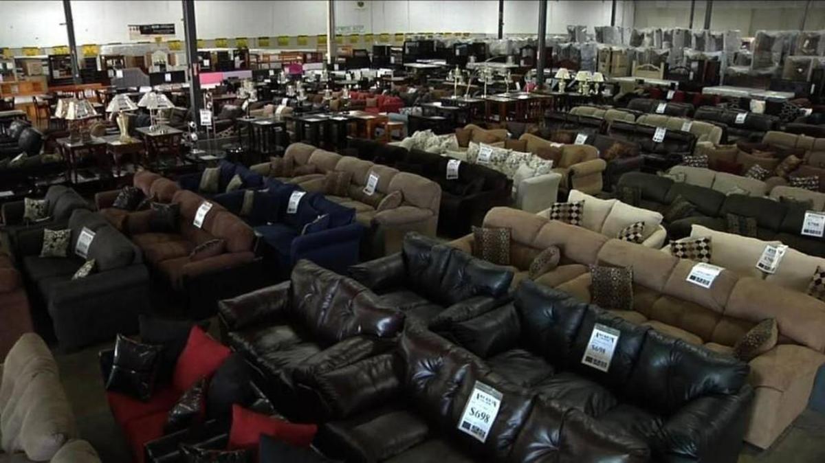American Freight, which is opening a new store at 13th and Oliver on Friday, is known for its no-frills warehouses that pack in furniture.