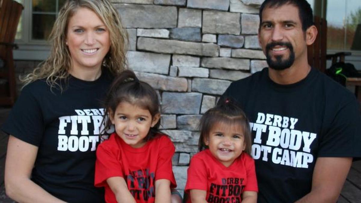 Judith and Marcos Morales, shown with their daughters Aubrie, left, and Averlie, are opening Derby Fit Body Boot Camp on Monday.