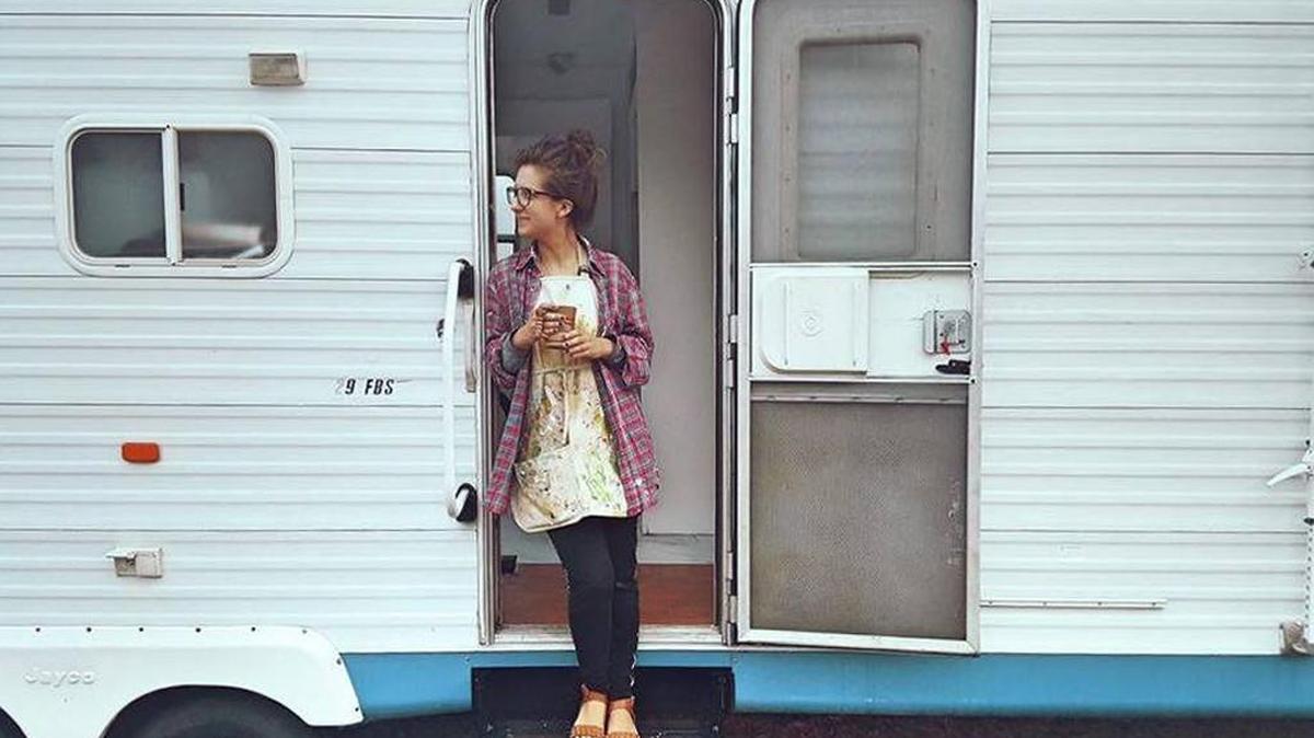 Liv Grant and her new Liv&work camper, which will be stationed at District Marketplace but can go elsewhere as well.