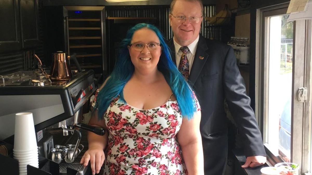 Rebecca McNelly and Edward Fox will debut their new Kookaburra Coffee truck at next week’s Final Friday.