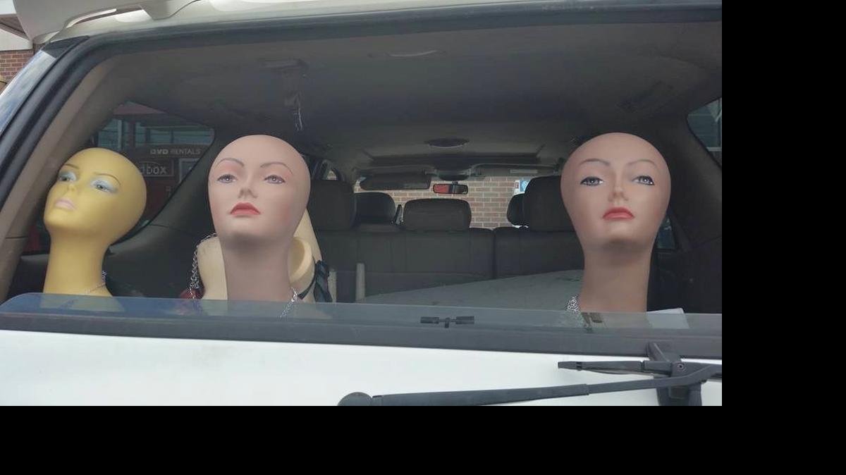 
Do you think these mannequin heads look like unbuckled children? If so, Melissa Shockley has some eyeglasses she’d like to sell you.
