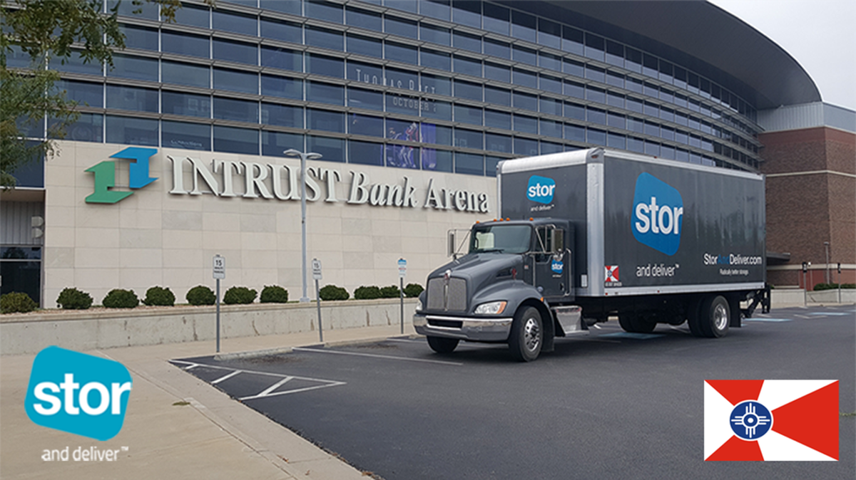 The first delivery truck for the new Stor and Deliver features a Wichita flag to let people know it’s a local company.