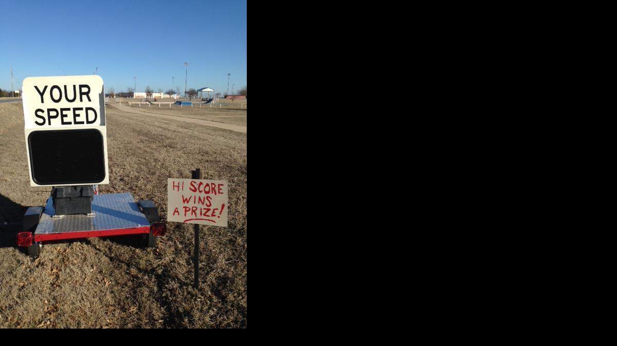 
The Clearwater Police Department’s radar trailer and a citizen’s response to it.
