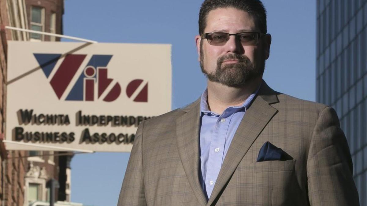 Lon Smith, photographed Wednesday outside his office in downtown Wichita, is the new president of the Wichita Independent Business Association.