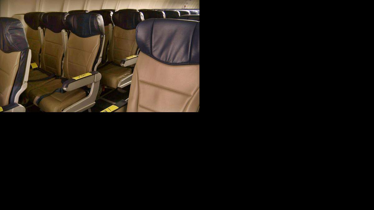 
Rows of slimline seats await installation aboard a Southwest Airlines 737 at the carrier's headquarters in Dallas last Semptember. “Seats are getting closer together,” says Sara Nelson, president of the Association of Flight Attendants, which represents 60,000 flight attendants at 19 airlines.
