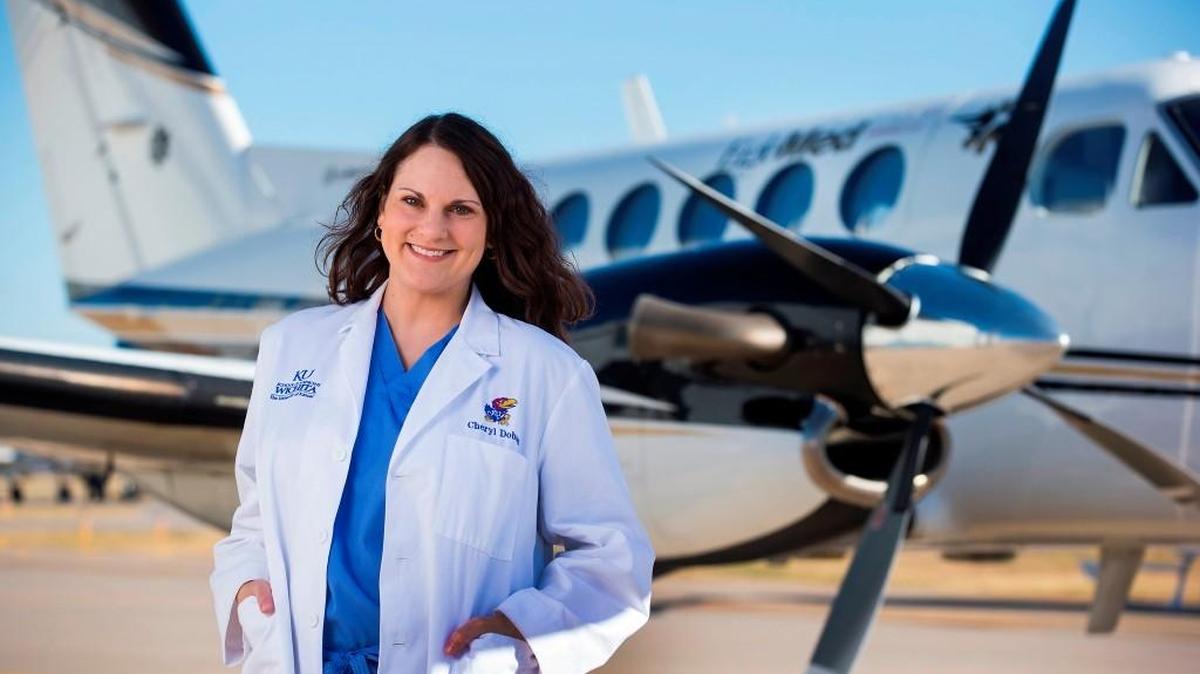 Cheryl Dobson helped start a ride-along program for fellow students to learn about air ambulances.