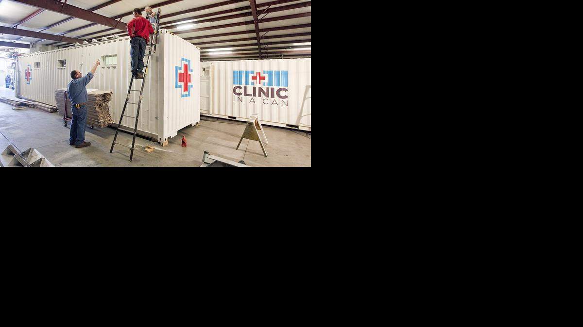 
A Clinic in a Can is a mobile clinic built in several shipping containers that can be sent anywhere. 

