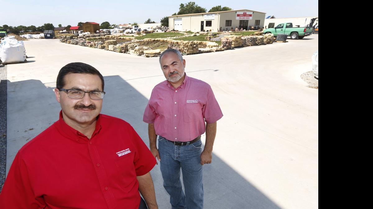 
Brothers Nazir, left, and Ammar Jesri have to move their Absolute Natural Stones business for the second time in a year to make way for Kellogg expansion.
