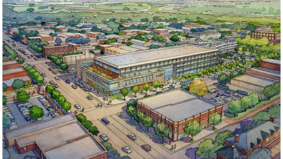 A rendering of what Cargill’s new $60 million headquarters would look like. The complex is planned for 825 E. Douglas.