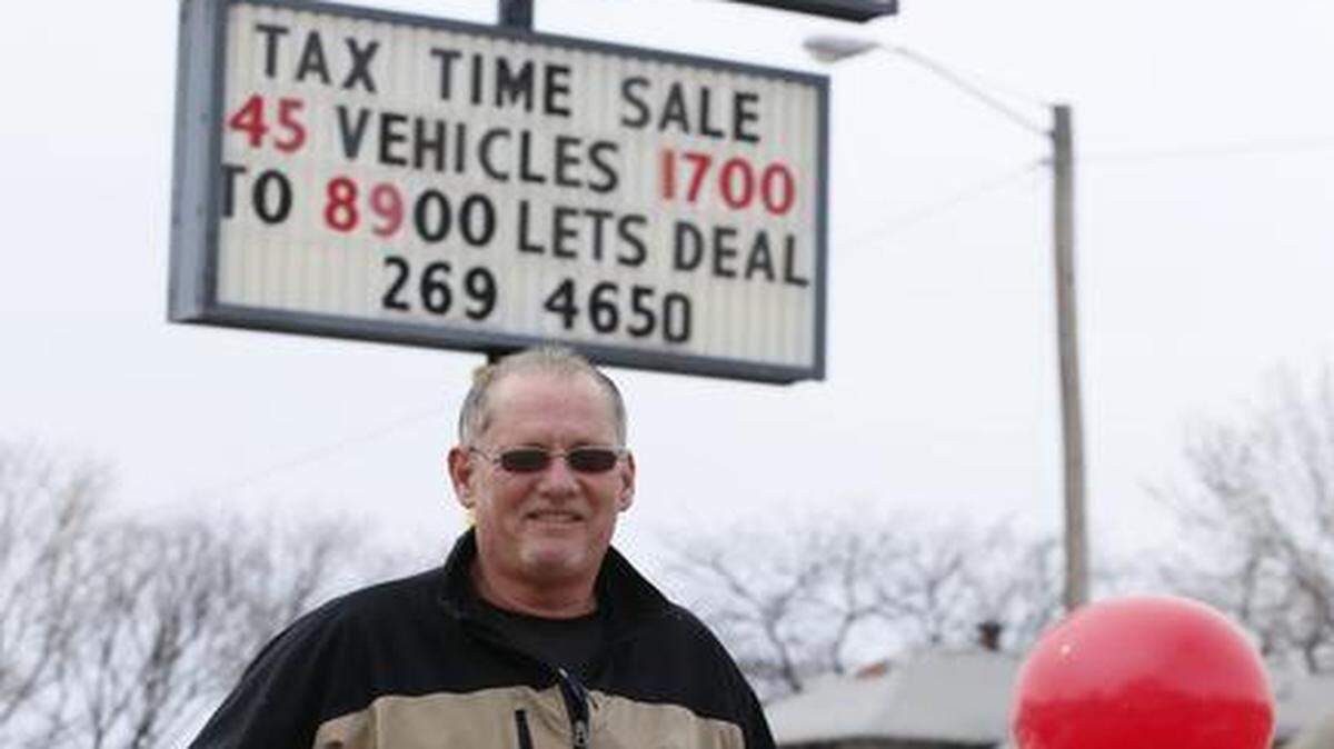 
Peter Germes, sales manager for Etezazi Auto Plaza on South Broadway, says businesses like his dealership benefit from consumers who are feeling flush at tax refund time.
