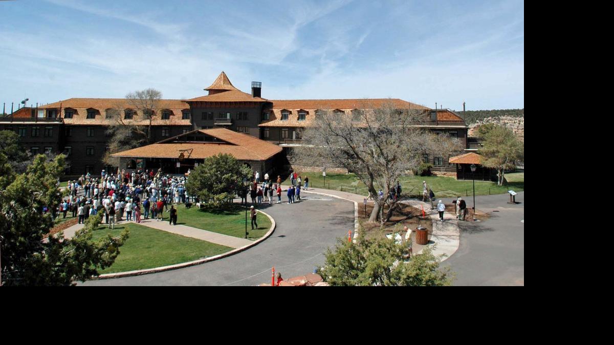 
Ppeople gather outside the El Tovar Lodge, situated just feet from the edge of the South Rim of the Grand Canyon in Grand Canyon National Park, Ariz. Xanterra Parks & Resorts, a major national parks concessionaire, has dropped efforts to trademark names of the most popular properties at the Grand Canyon. The company had applied for roughly 20 trademarks before its contract to manage South Rim hotels, restaurants and mule rides expired at the end of December. Xanterra had sought a trademark for names including Phantom Ranch, Bright Angel Lodge, Hopi House and El Tovar.
