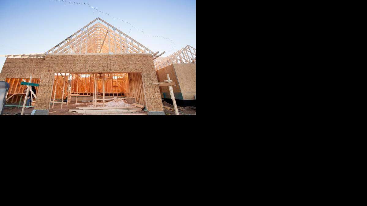 
New model homes under construction in the Fontana development. (Jan. 16, 2015)
