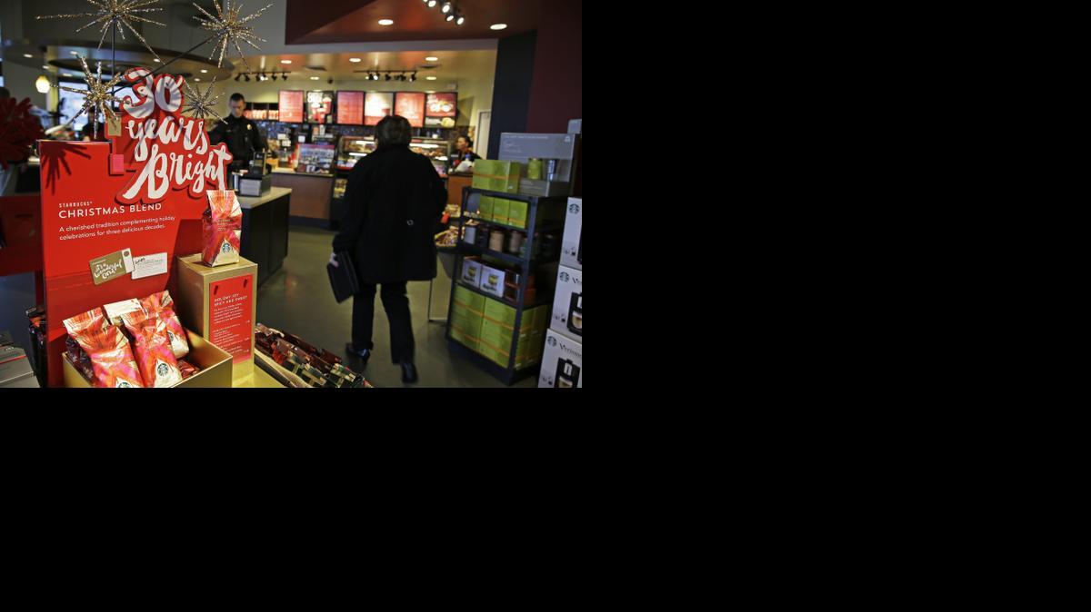 
A sign at a Starbucks store advertises the 30th anniversary of Starbucks' Christmas Blend coffee, in Seattle. Starbucks is one of many businesses that roll out a number of limited-time flavors around the holidays. 
