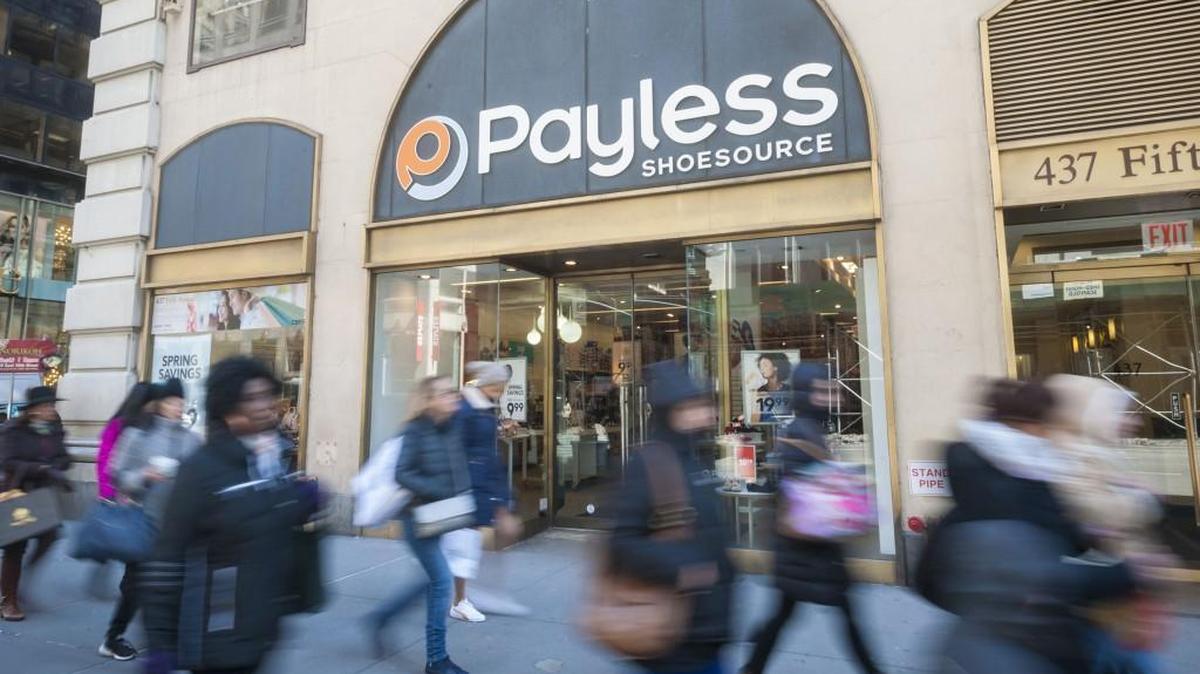 Payless ShoeSource plans to shutter around 400 stores, such as this one in New York, and is filing for bankruptcy.