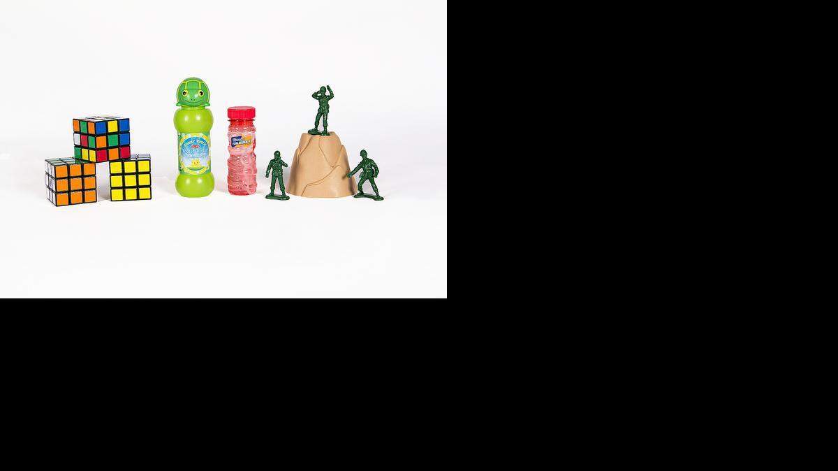 
New additions to the National Toy Hall of Fame are seen in an undated photo provided by the hall. Little green army men, along with the Rubik’s Cube and bubbles, were announced Thursday as the newest additions to the hall of fame in Rochester, N.Y. 
