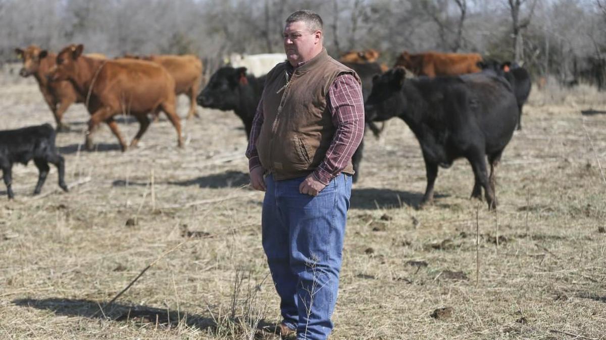 Derek Sawyer farms and ranches near McPherson and says farmers can’t weather much more of the economic downturn that has hit the agricultural industry.