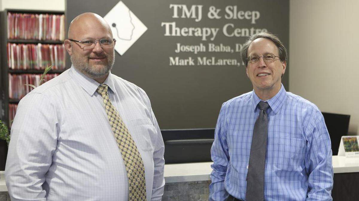Mark McLaren, DDS, left, and Joseph Baba, DDS at TMJ & Sleep Therapy Centre of Kansas at 4620 E. Douglas Ave, Suite 102.