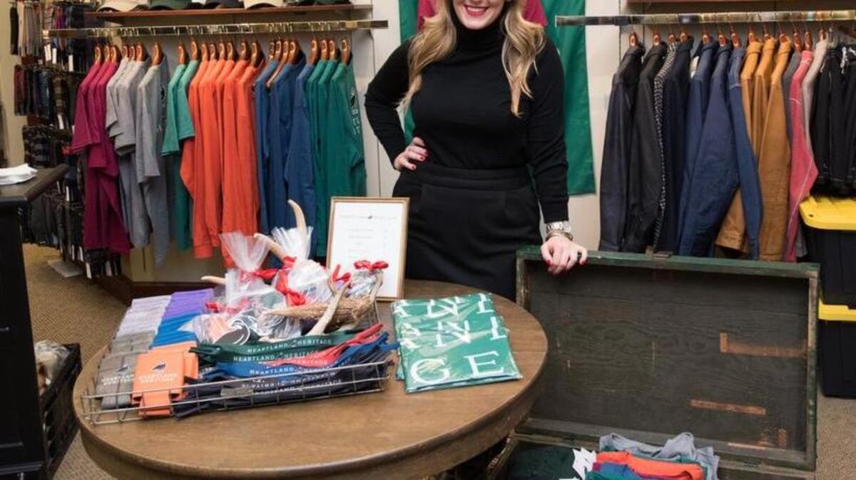 Lacie Leatherman debuted her Heartland Heritage clothing line with a one-day, pop-up store inside Johnston’s Clothiers.