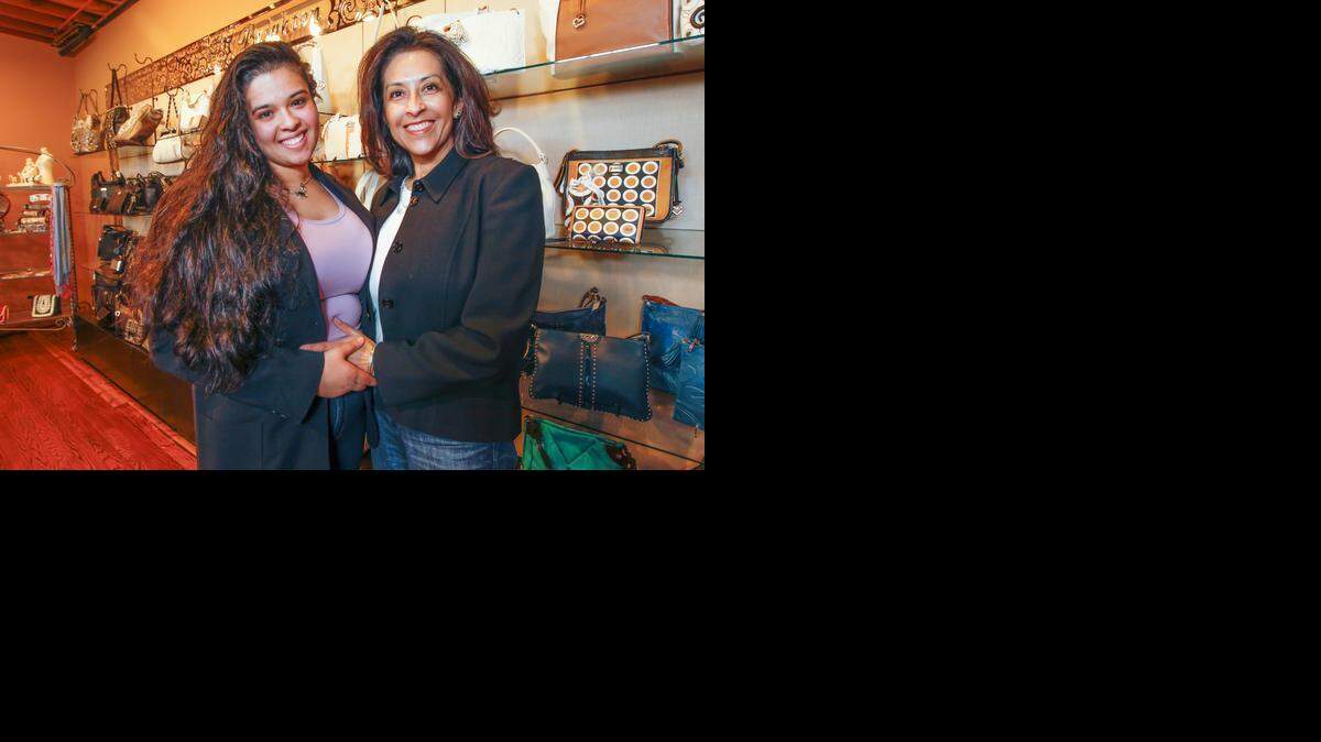 
Aida Sabha, right, and her daughter, Jamila, operate Aida’s on the corner of First and Washington in Old Town. Aida Sabha says the inventory at her gift and accessory store has evolved over the years.
