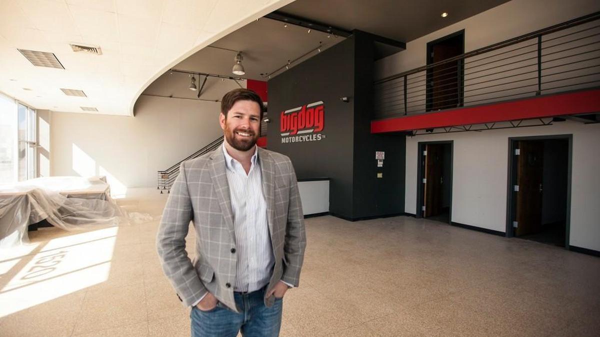 Chris Callen of Builders Plus Construction has renovated the former Big Dog Motorcycles to provide space for local startup companies.