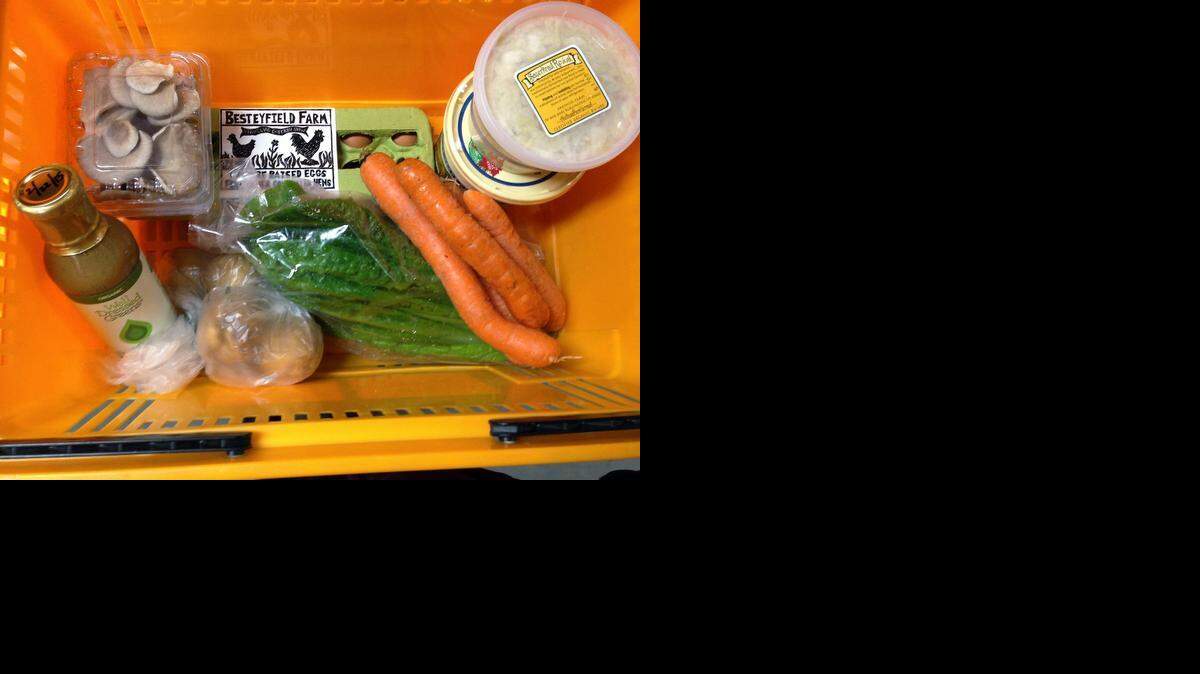 
Food produced by area farmers is packed at Intervale Food Hub in Burlington, Vt., for delivery to members.

