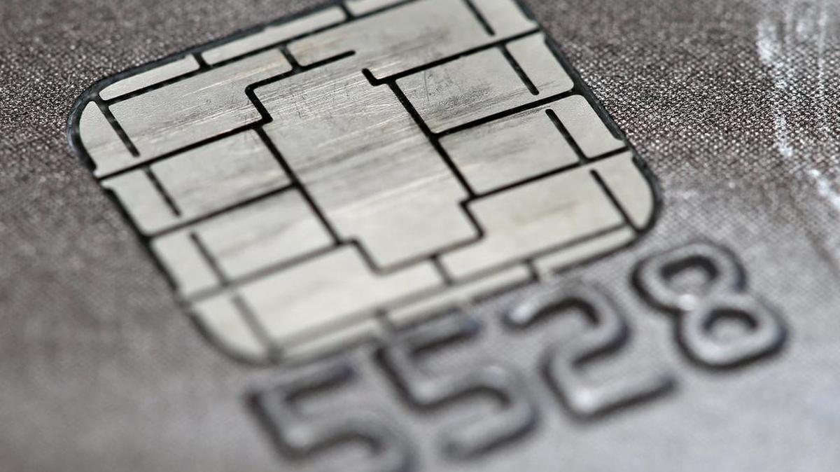 
A chip credit card 
