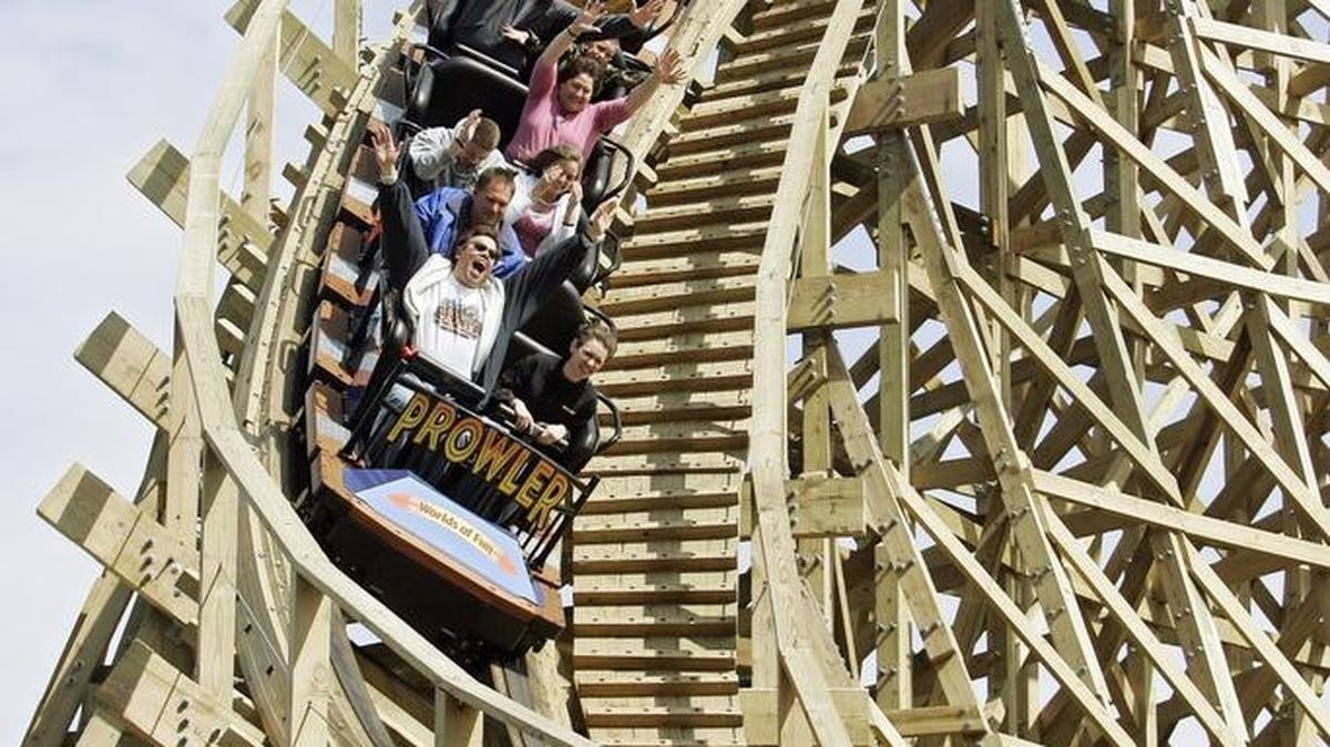 Roller coaster fans at Worlds of Fun.
