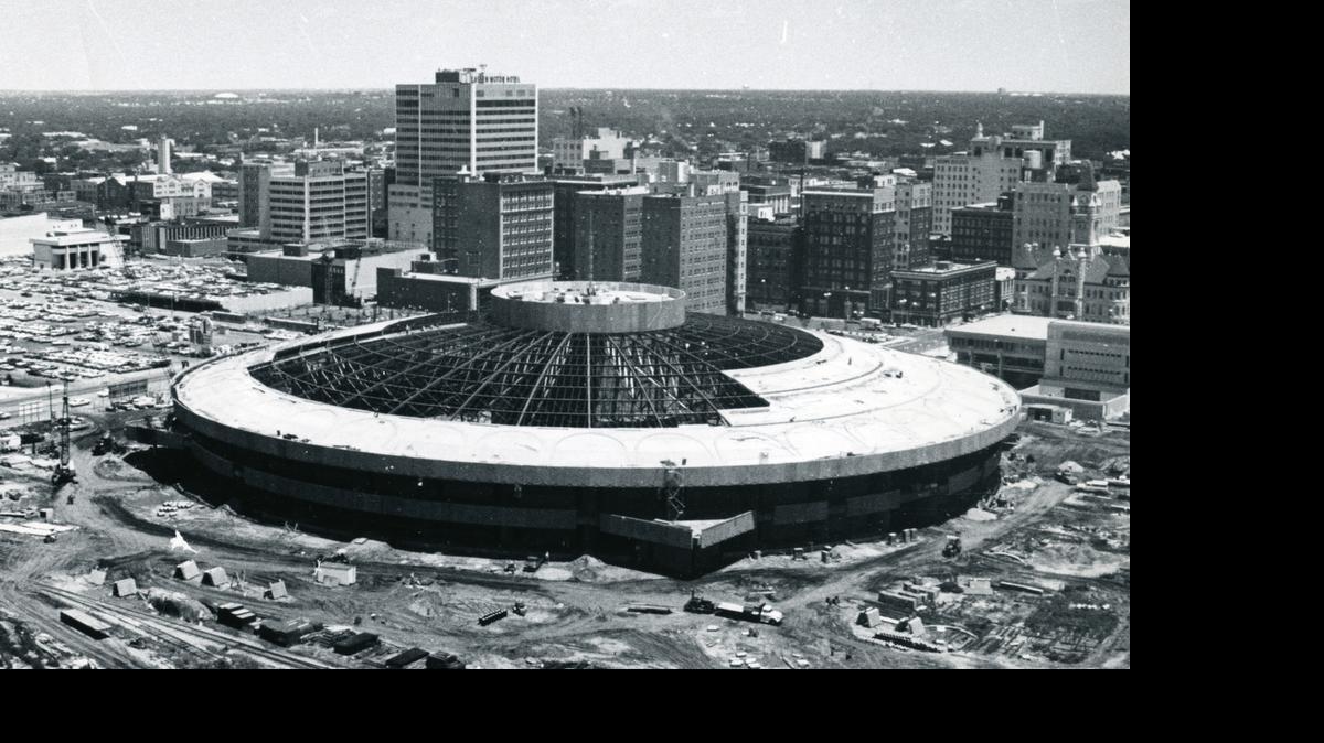 Century II under construction in downtown Wichita in 1968.