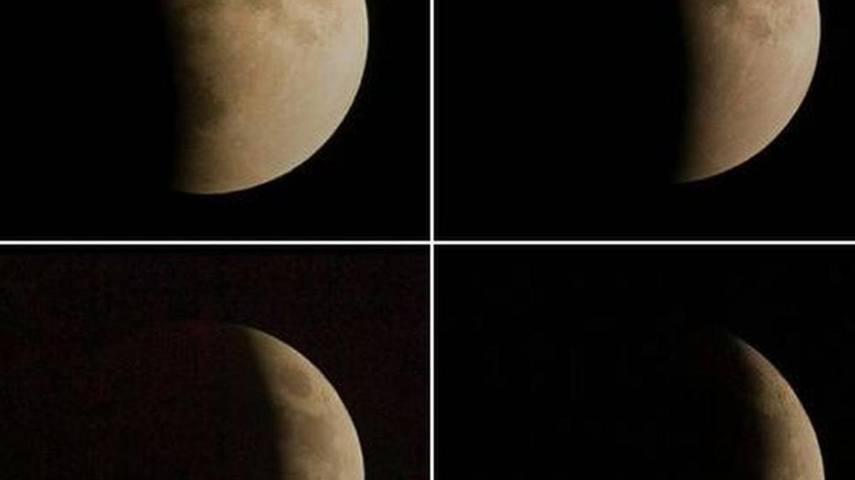 
The moon as the lunar eclipse began Sunday night. (Sept. 28, 2015)
