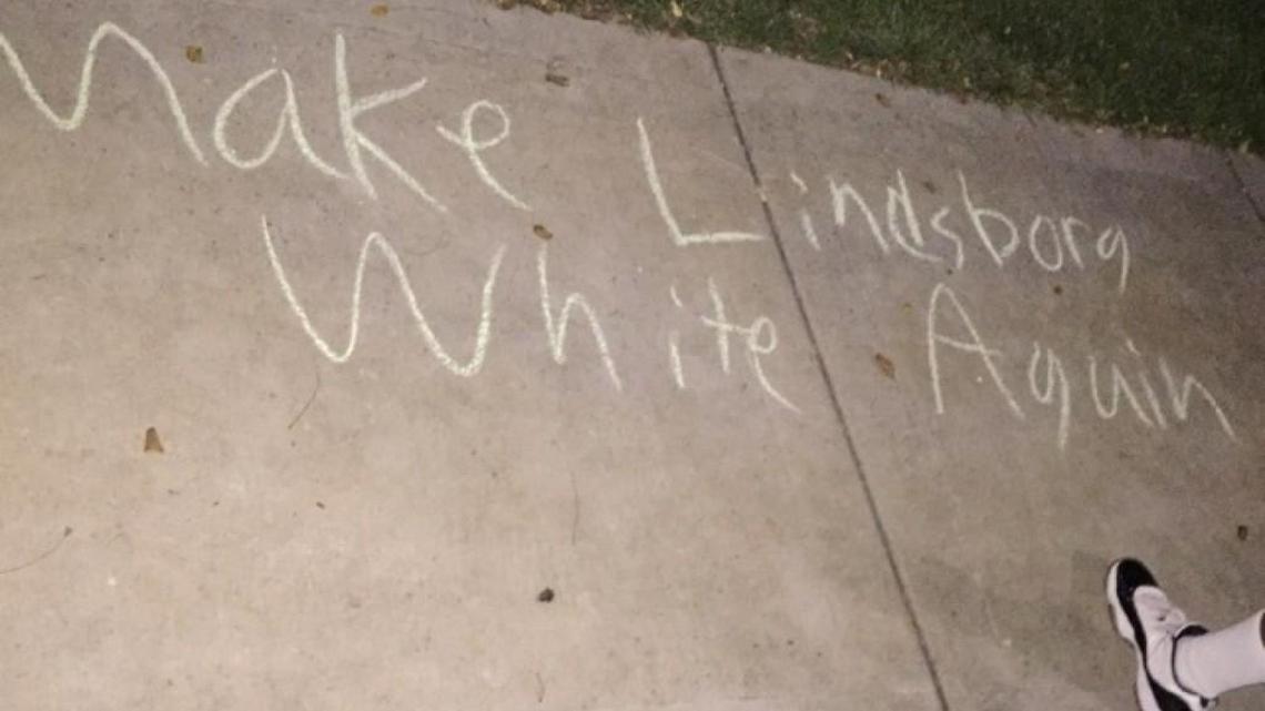 Racist graffiti appeared last month on the campus at Bethany College in Lindsborg, Kan.