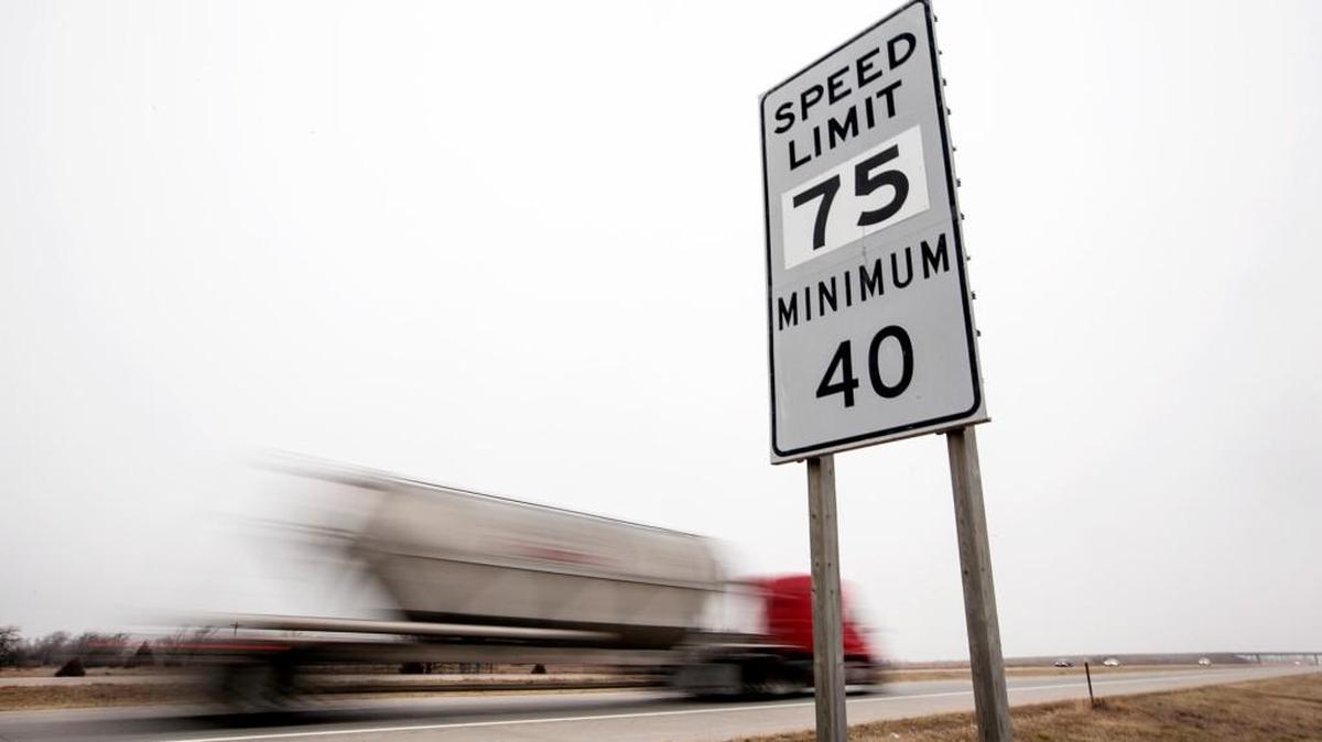 Traffic flows on I-135 between Wichita and Newton, where speed limit is 75 mph. Bills in committee would allow the Kansas Department of Transportation to raise the state’s highest speed limit on separated, multiple-lane highways from 75 to 80 miles per hour.