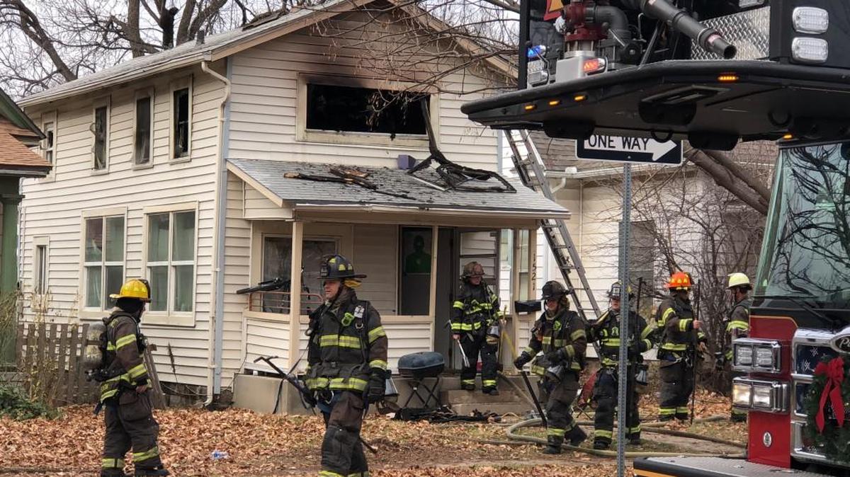 Two people were taken to the hospital, one with critical injuries, after a house fire on South Market near East Harry Wednesday afternoon. (Nov. 29, 2017) 