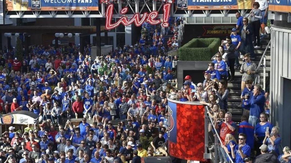 Wichita is expected to pass an ordinance creating “common consumption areas” for public drinking outside bars and restaurants. The concept is borrowed from the Power & Light District in Kansas City, Mo., shown here during last year’s NCAA basketball tournament.
