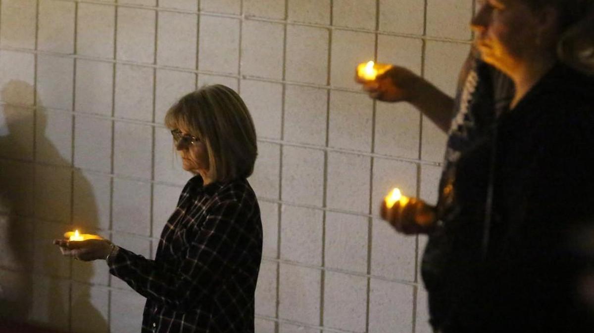 Friends, relatives and employees of Excel in Hesston gathered Sunday night for a memorial one year after three Excel employees killed and 14 wounded in a mass shooting. (Feb. 19, 2017)